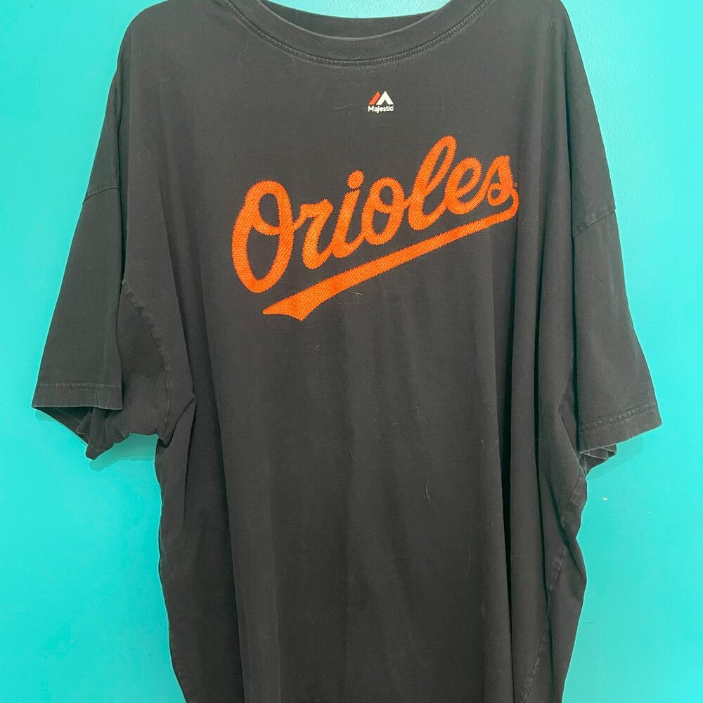 Unisex - Black Baltimore Orioles Size 2XL Majestic Cotton short sleeve shirt